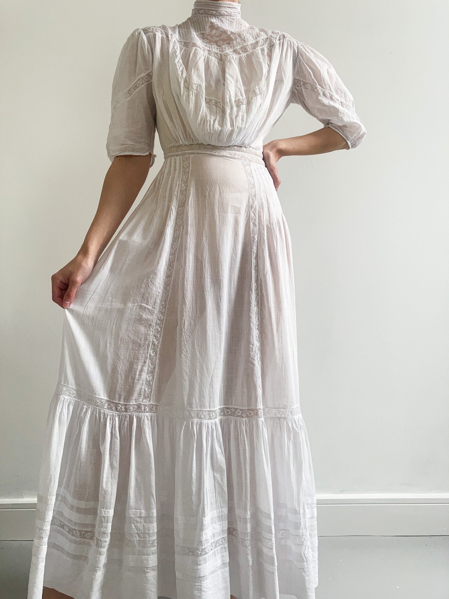 Edwardian Cotton Lawn Wedding Dress