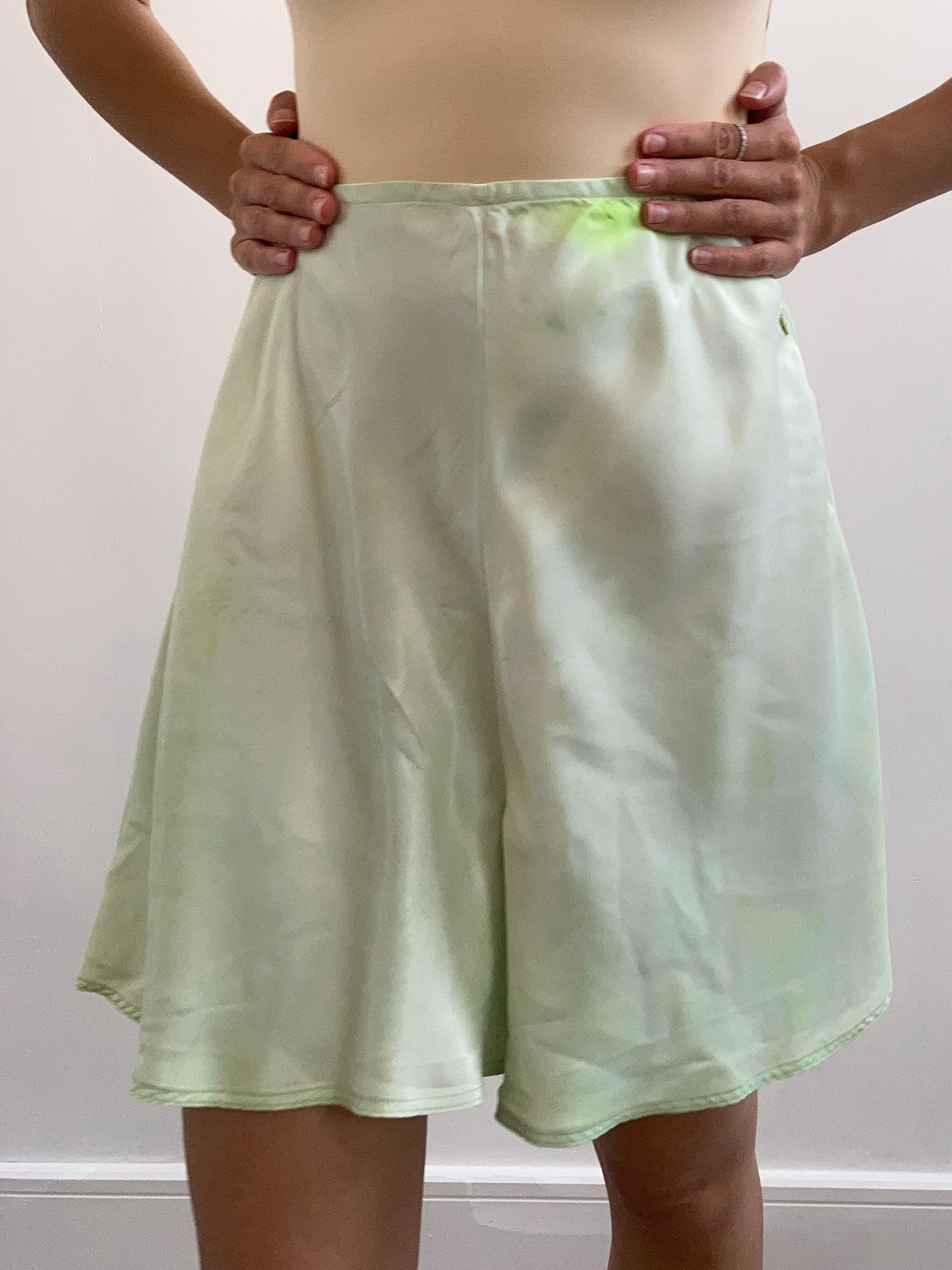 1940s Silk Satin Dyed Shorts - Tea Green