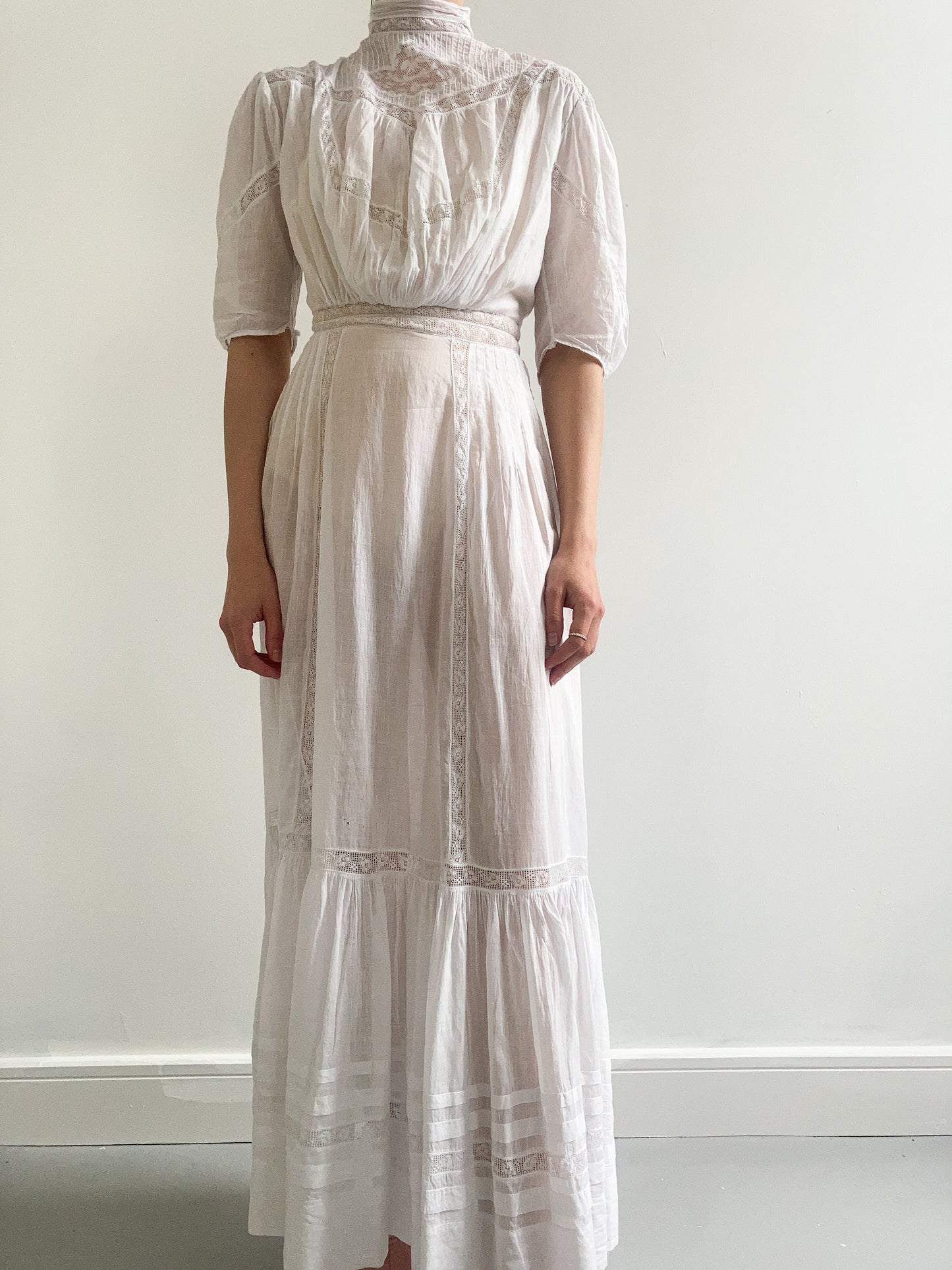 Edwardian Cotton Lawn Wedding Dress