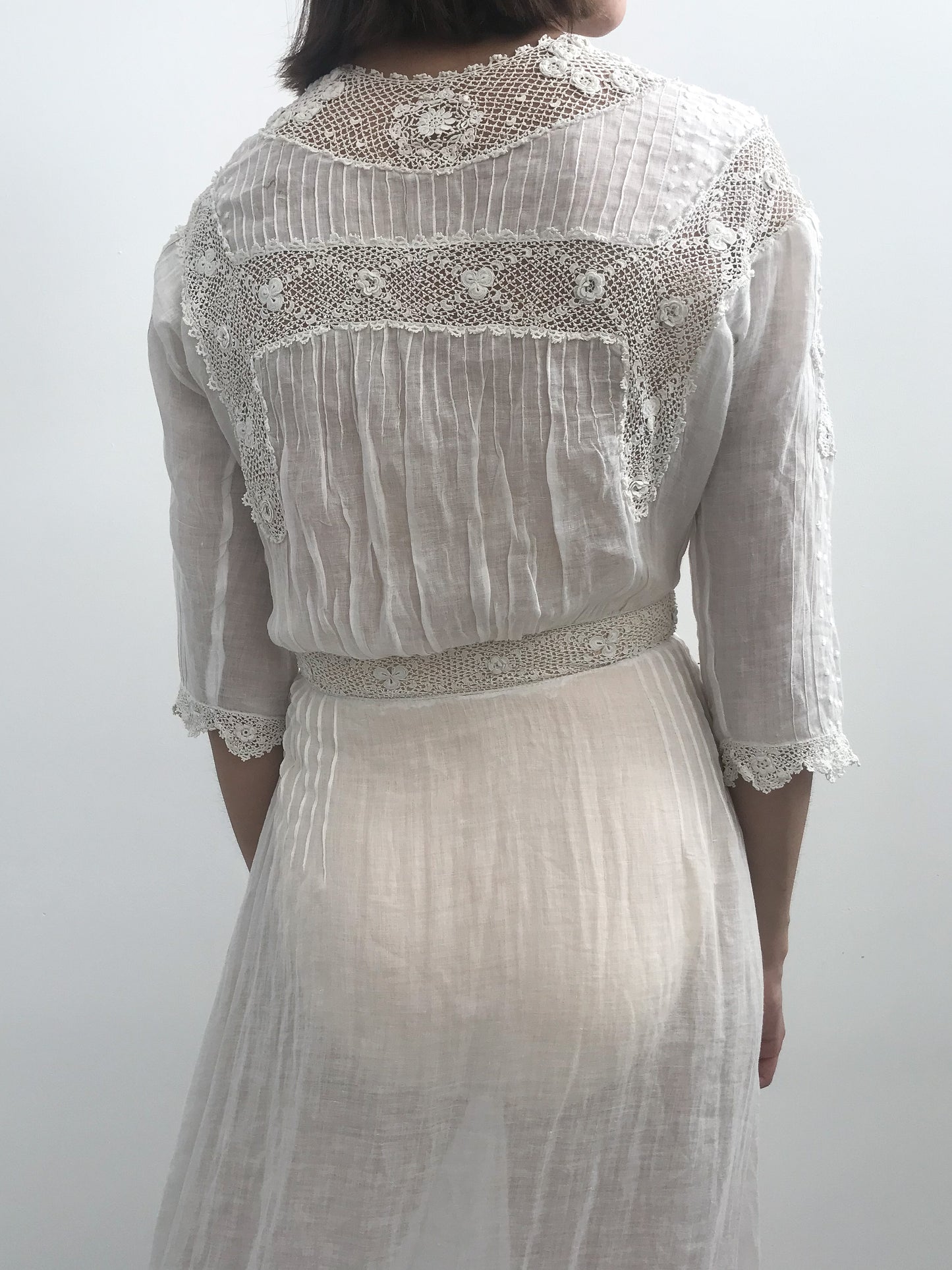 Antique Crochet Detail Cotton Lawn Dress