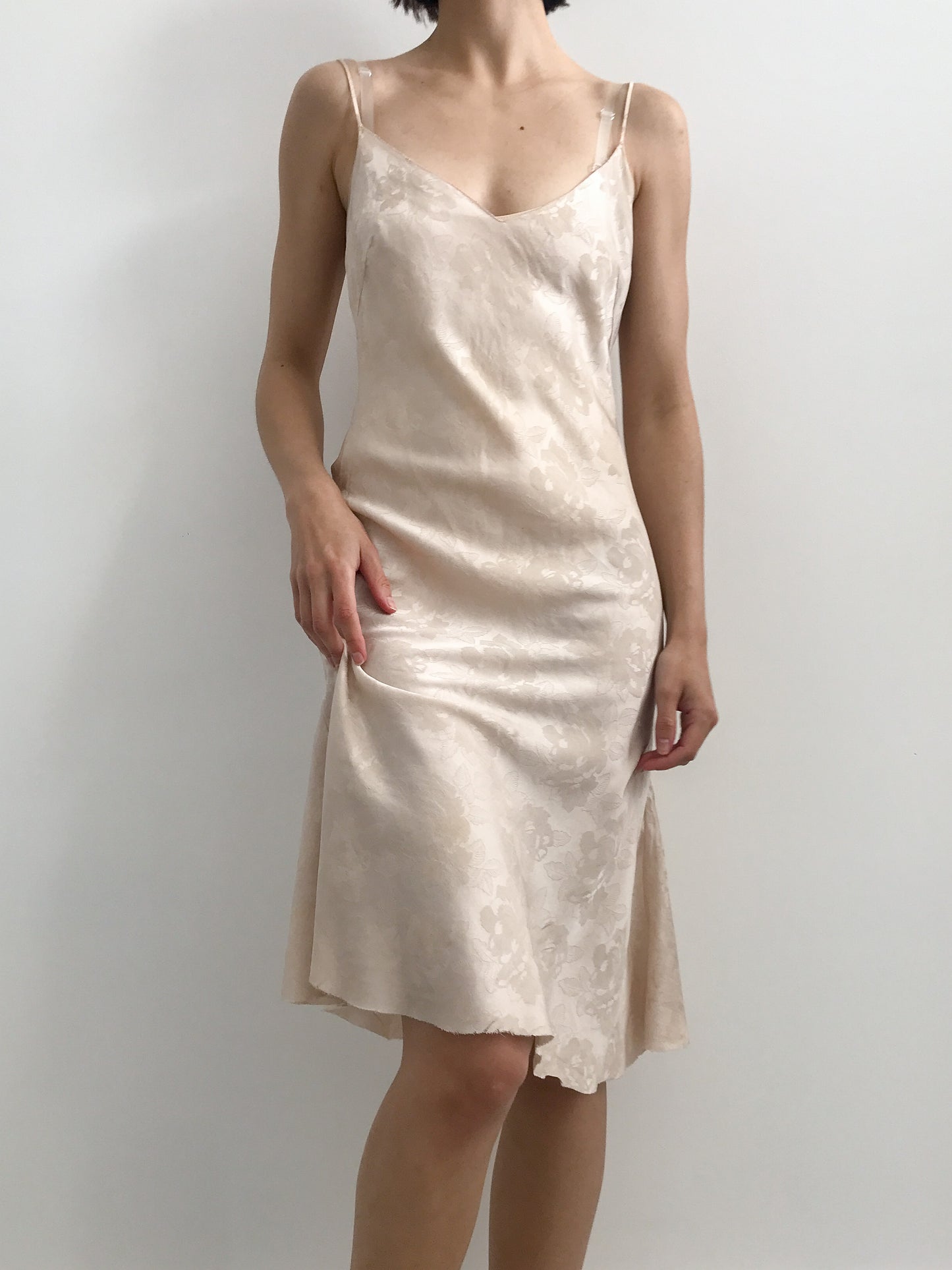 1930s Pearl Rose Silk Slip with Low Back