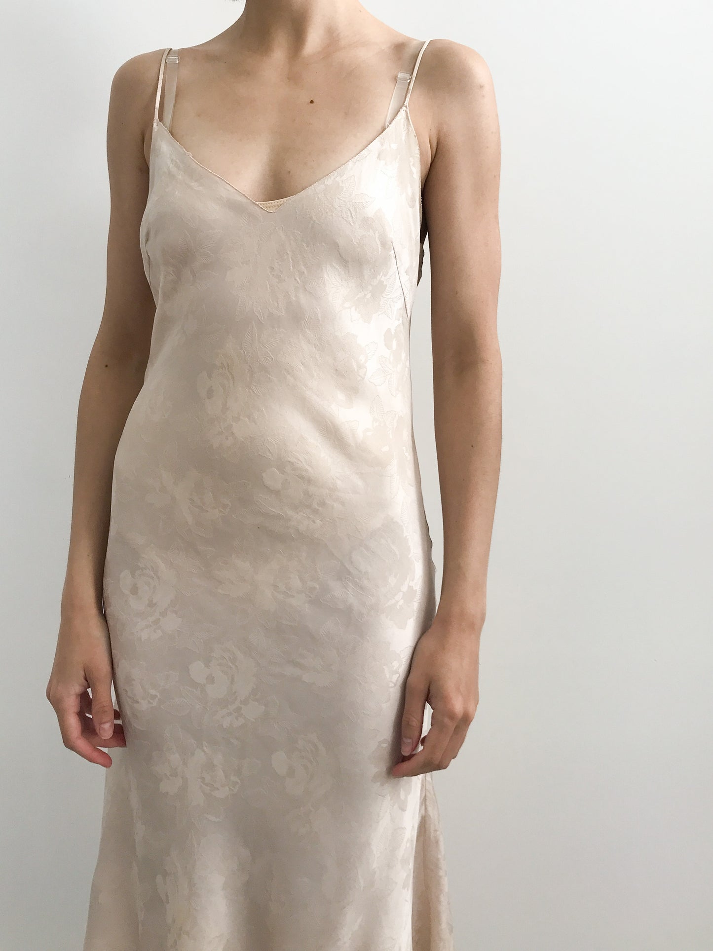 1930s Pearl Rose Silk Slip with Low Back